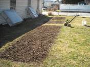 Garden with rototiller