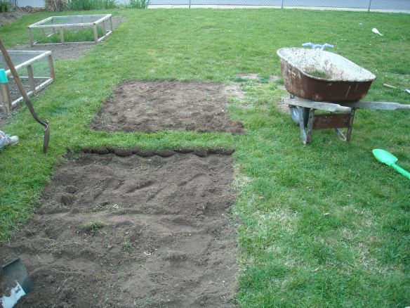 The process of creating a new garden plot.