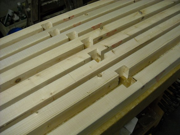 Boards ripped after the grooves are complete.