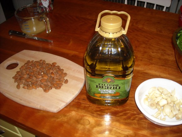 The additional ingredients for pesto.