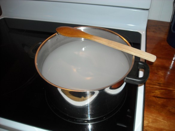 Pickle Solution The pickle solution cooking on the stove top.