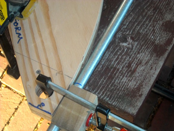 A piece of conduit in the low tunnel bending form.