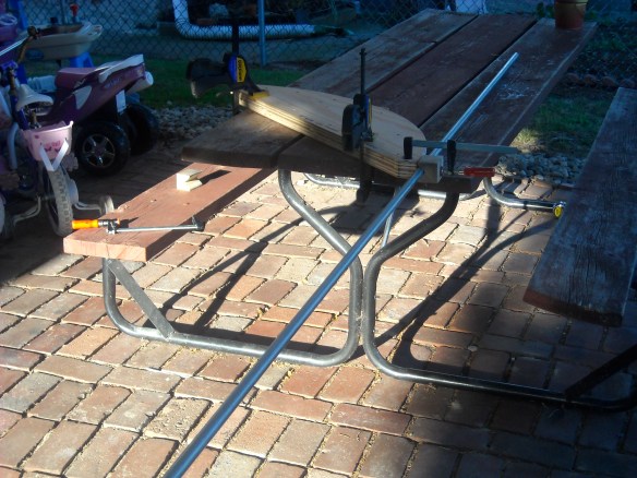 A piece of conduit ready to bend.