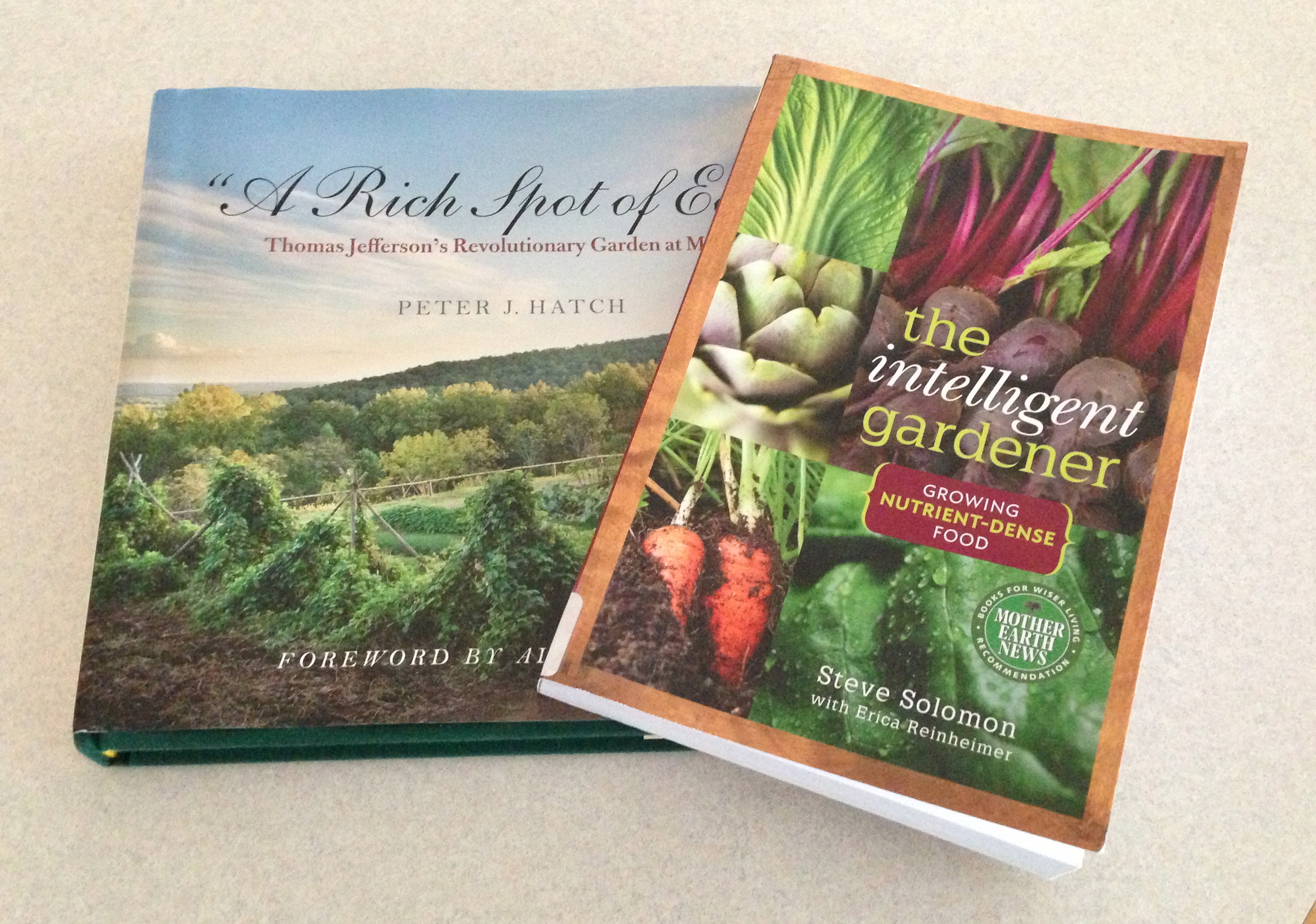 The cover of A Rich Spot of Earth and The Intelligent Gardener.